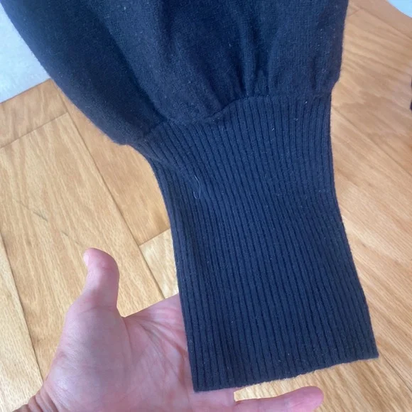 United Colors of Benetton, unique knit wool crop pants, black, 3/4 Vintage 90‘s - Picture 4 of 12